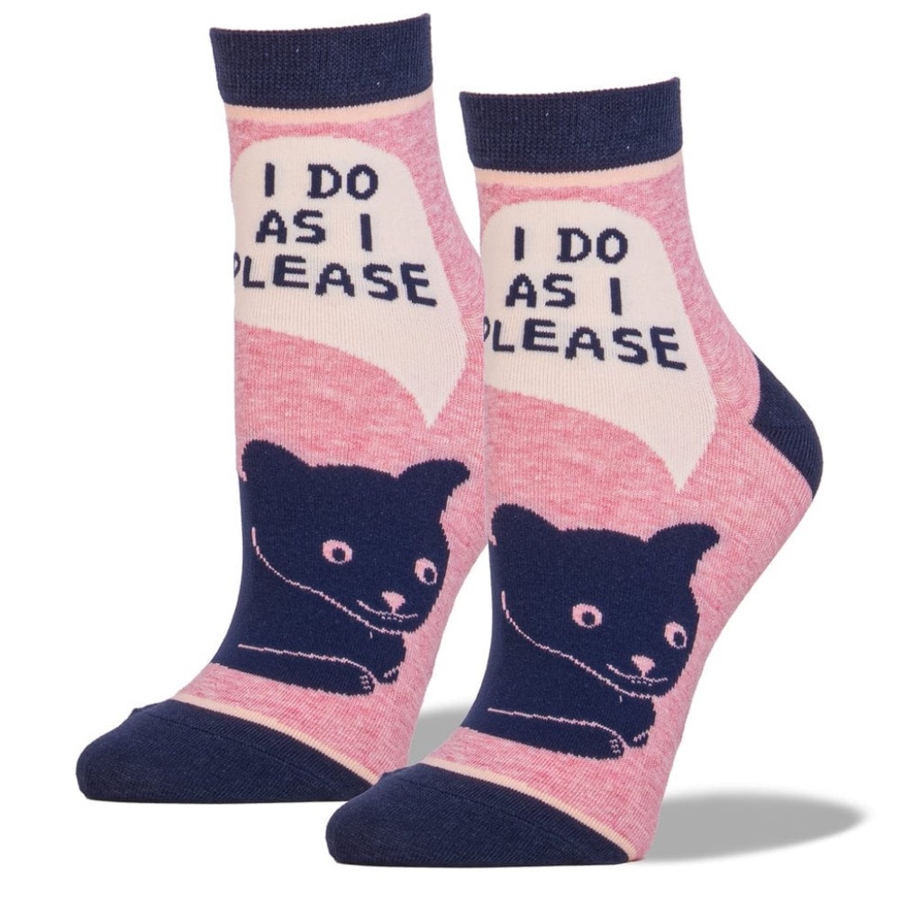 Blue Q Ankle Socks Cat “I do as I please”